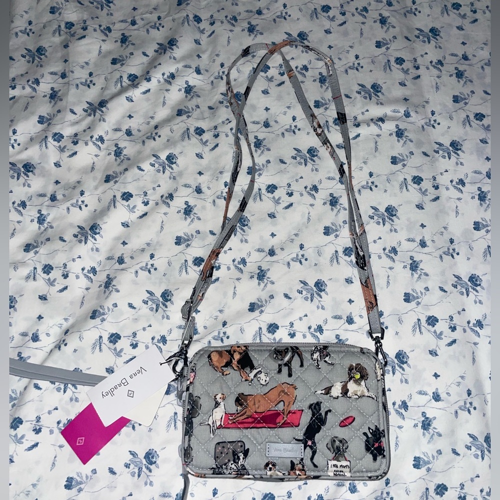 Vera Bradley Multicolor Dog Print Crossbody Bag NWT